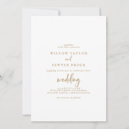 Invitación Boda de Pareja y Padres Rusos con Guión de Oro