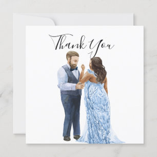 Invitación Boda de parejas interraciales Gracias Cartas