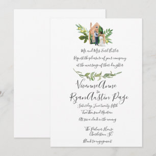 Invitación Boda de parejas negras de color de agua ilustrado
