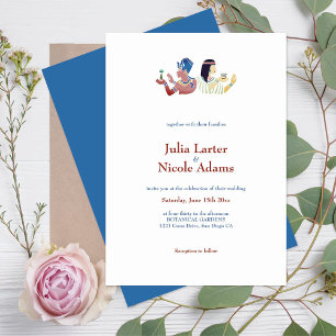 Invitación Boda de Parejas Reales Vintage Clásicas Egipcias