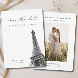 Invitación Boda de París Minimalista Save the Date