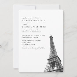 Invitación Boda de París Personalizado Torre Eiffel