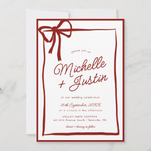 Invitación Boda de paro de cinta dibujado a mano