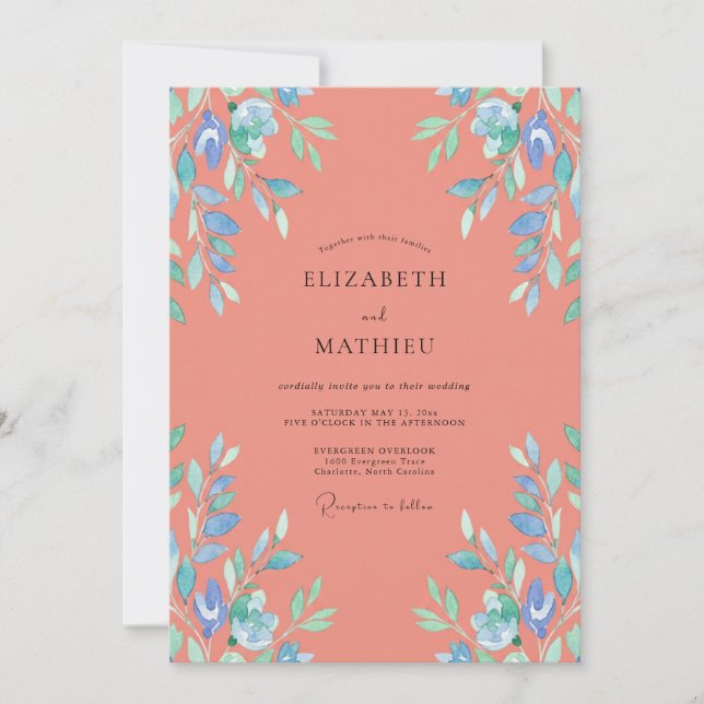 Invitación Boda de parra de albaricoque (Anverso)
