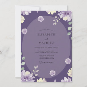 Invitación Boda de parra de uva púrpura profunda