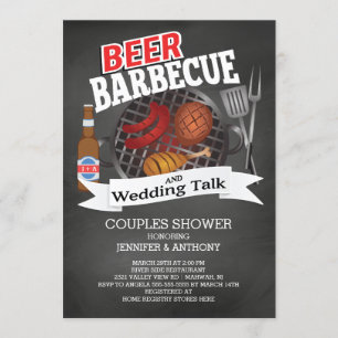 Invitación Boda de parrillada de cerveza Talk Parejas ducha