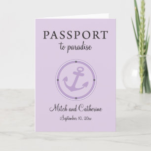 Invitación Boda de Pasaporte de Cruceros Purple Western