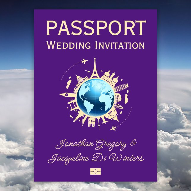 Invitación Boda de Pasaporte de Destino de personalizado de G (Subido por el creador)