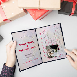 Invitación Boda de pasaporte de destino de viaje Guardar la f