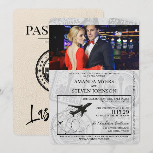 Invitación Boda de pasaporte de Ivory Las Vegas