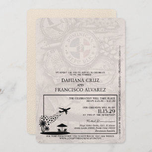 Invitación Boda de pasaporte de la República Dominicana con m