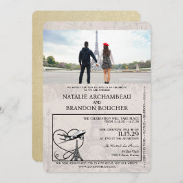 Invitación Boda de pasaporte de París de Champagne