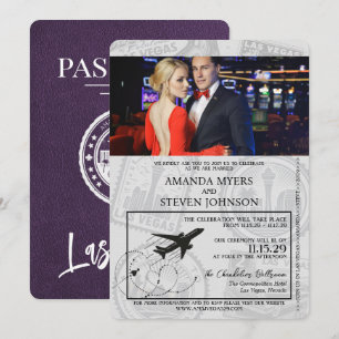 Invitación Boda de pasaporte de Violet Las Vegas
