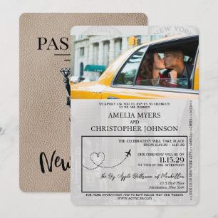 Invitación Boda de Pasaportes de Beige New York City