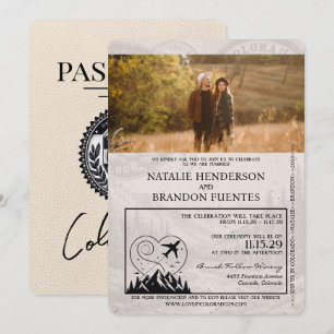 Invitación Boda de Pasaportes de Ivory Colorado