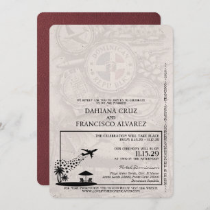 Invitación Boda de pasaportes de la República Dominicana con 