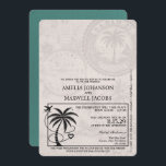 Invitación Boda de pasaportes de las Bahamas turquesa<br><div class="desc">¿Casarse en Bahamas? O si solo quieres que algo refleje tu cultura. ¡Nuestro hermoso pasaporte definitivamente le dará la bienvenida a sus invitados! Estamos encantados de personalizar de esto para usted,  por favor siéntanse libres de enviarnos un mensaje de ayuda.</div>