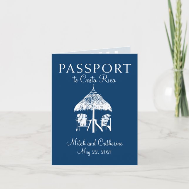 Invitación Boda de pasaportes de Marina Blue Costa Rica (Anverso)