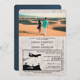 Invitación Boda de Pasaportes de Marina Blue Morocco