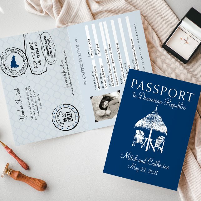 Invitación Boda de pasaportes de Marina Blue República Domini (Subido por el creador)