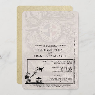 Invitación Boda de pasaportes de República Dominicana de Cham