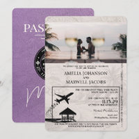 Boda de Pasaportes Lavender Purple Maldives