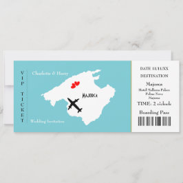 Invitación Boda de pases de embarque de entradas Destino de M