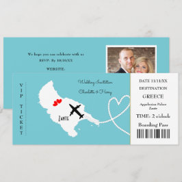 Invitación Boda de pases de embarque de entradas Destino Zant