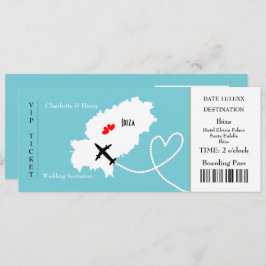 Invitación Boda de pases de embarque de tickets Ibiza