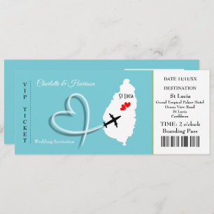 Invitación Boda de pases de embarque para entradas Destino Sa