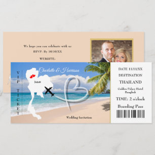 Invitación Boda de pases de embarque para entradas en Tailand
