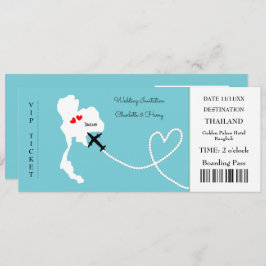 Invitación Boda de pases de embarque para entradas en Tailand