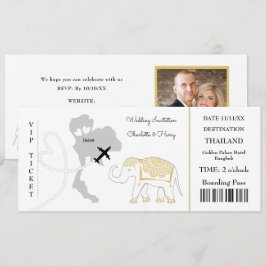 Invitación Boda de pases de embarque para entradas en Tailand