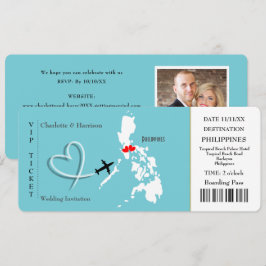 Invitación Boda de pases de embarque para entradas Foto de Fi
