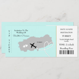 Invitación Boda de pases de embarque para entradas Turquía