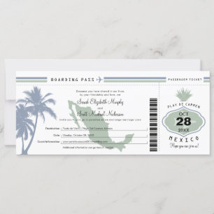 Invitación Boda de pases de palmo agave de México