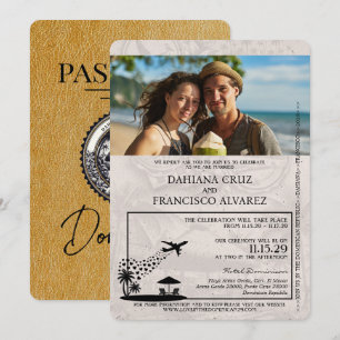 Invitación Boda de Passport de la República Dominicana Gold