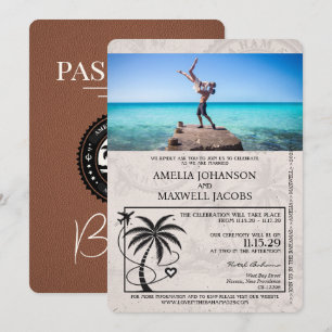 Invitación Boda de Passport de las Bahamas Brown