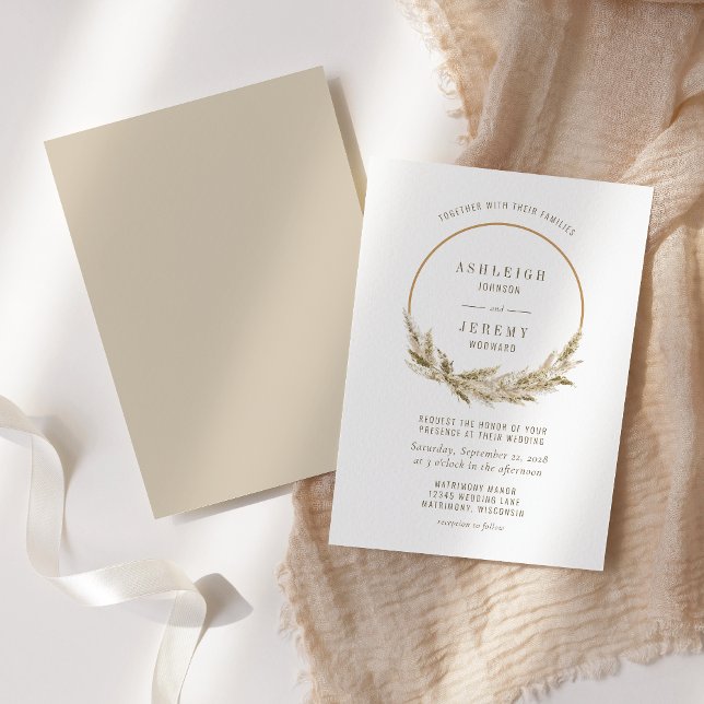 Invitación Boda de Pasto de Pampas Aro Boho (Subido por el creador)