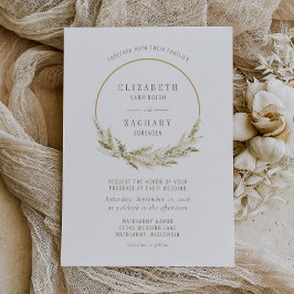 Invitación Boda de Pasto de Pampas Aro Boho