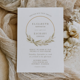 Invitación Boda de Pasto de Pampas Aro Boho