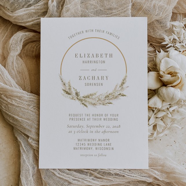 Invitación Boda de Pasto de Pampas Aro Boho (Subido por el creador)