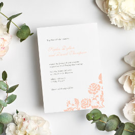Invitación Boda de patrón de encaje de Rosa de color de rosa 