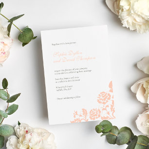 Invitación Boda de patrón de encaje de Rosa de color de rosa 