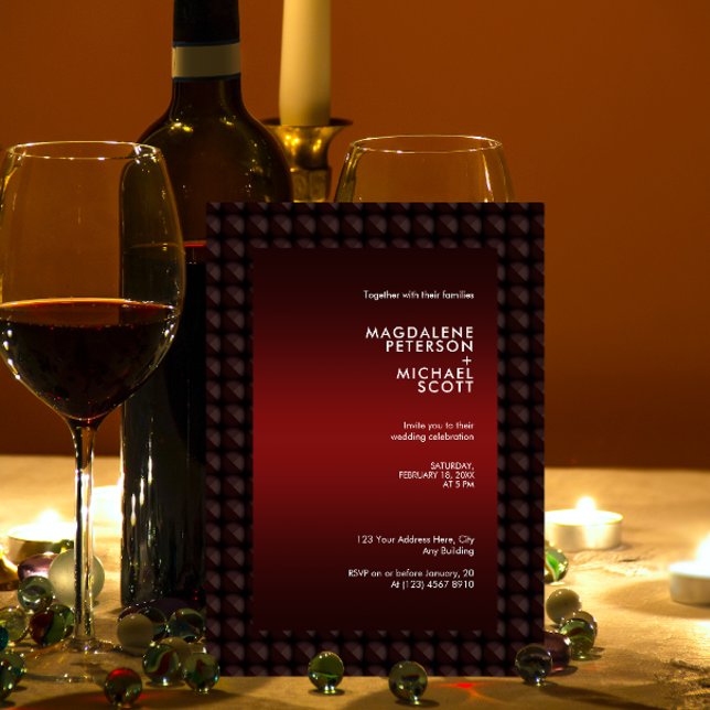 Invitación Boda de patrón de forma de polígono marrón futuris (Subido por el creador)