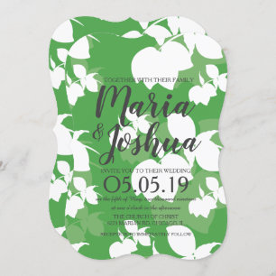 Invitación Boda de patrón de limón verde fresco brillante