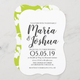 Invitación Boda de patrón de limón verde fresco brillante