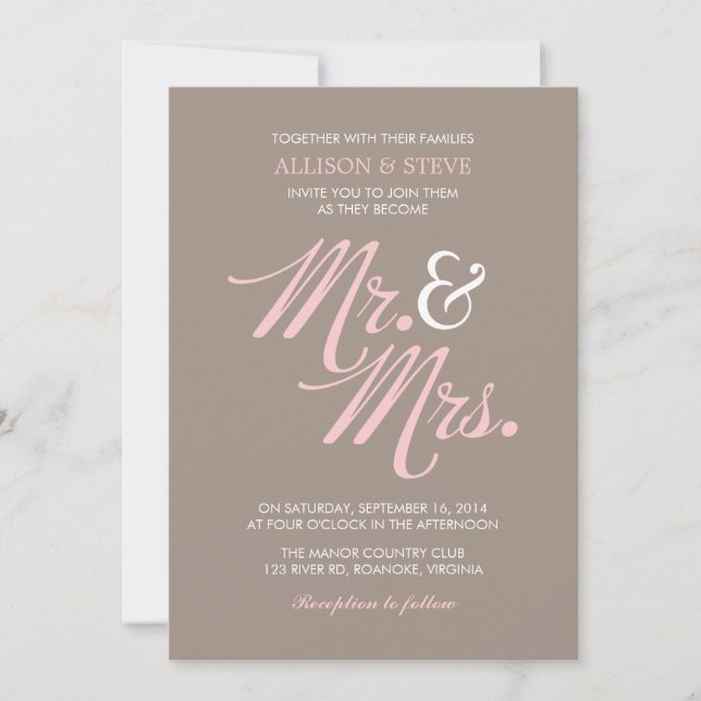 Invitación Boda de patrón de zigzags de Moda (Anverso)