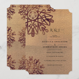 Invitación Boda de patrón ornamental de textura dorada de épo