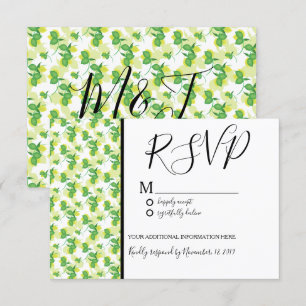 Invitación Boda de patrón sin fisuras de limón lima silo fres